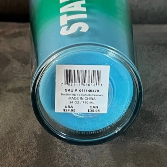 Starbucks 2023 Color Change Blue Green Wave 24 oz. Tumbler - Picture 5 of 5